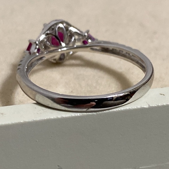 14K White Gold Ruby Ring - Picture 5 of 12